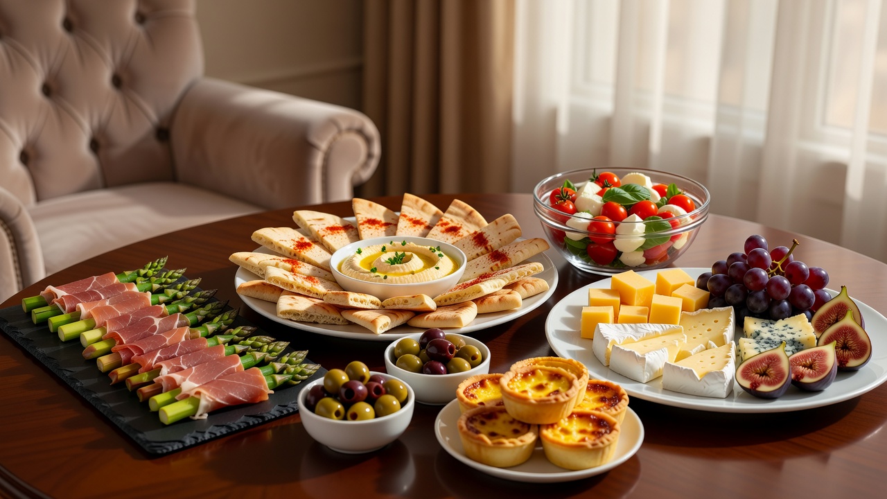 Small spread of catered food for a private event